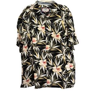 BAHAMA Bay Club Hawaiian Tropical Floral Men's XL Casual Button Down Shirt #L